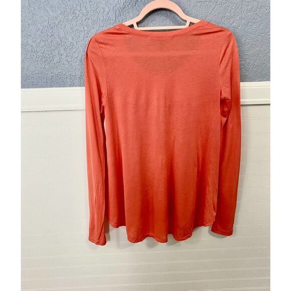 BCBG Orange Scoop Neck Long Sleeve Top - Picture 6 of 6